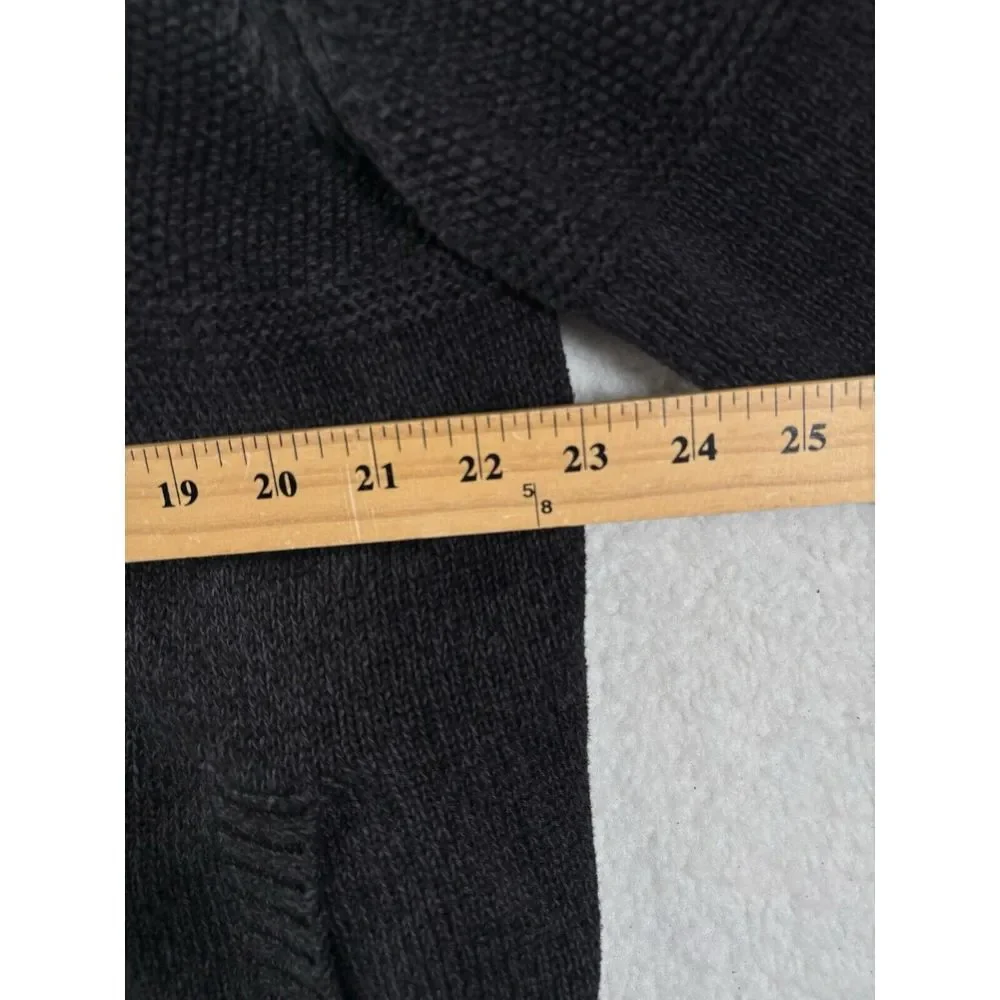 Vintage BOSTON TRADERS 100% Pure Wool Sweater Blue Sz L‎ Cable Chunky Full Zip
